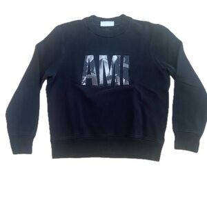 AMI Paris Alexandre Mattiussi Sweatshirt Large Black Minimalist Luxury French